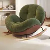 Mecedora color crema, sillón reclinable perezoso para uso doméstico, sofá individual para niñas, adecuado para balcones y salas de estar, mecedora con forma de nube