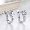 Moda Coreana Joyería de Imitación Plata Pendientes Copo de Nieve Fila Única Doble Fila Pieza Musical Arpa Pinzas para Orejas Pez Dorado Aretes Pendientes Joyería al por Mayor