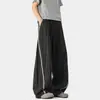 Calça Casual Listrada Estilo Old Money para Homens e Mulheres Calça de Pernas Largas Preguiçosa Retrô Americana Calça Tendência de Marca Comprimento no Chão Relaxada
