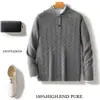 Tejido de punto 100% lana con solapa retorcida para hombre en Otoño e Invierno Diseño Retro Tejido de punto trenzado estéreo para hombre Chaqueta engrosada