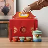 Juego de Té Cultural y Creativo de la Ciudad Prohibida - Una Caja de Regalo Práctica para Cumpleaños de Maestros, Año Nuevo, Jubilación o Inauguración de Casa