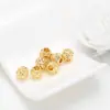 Fabricantes al por mayor de materiales para accesorios de joyería semiacabados metal pequeño Loto cuentas sueltas con cuentas hilo de mano hecho a mano diy cuentas para pulsera