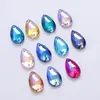 Cristal de Vidrio Ab Color Gota de Agua K9 de Alta Calidad Fondo Plano Doble Agujero Pedrería Cosida a Mano Accesorios para Joyería DIY, Accesorios para Bolsos y Ropa