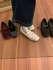 Zapatos Mary Jane Rojos de Lana Cuadrados con Correa y Hebilla para Mujer, Planos Cómodos Suaves con Forro de Felpa, Suela Cálida, Zapatos de Ballet de Algodón