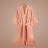 Novo roupão de musselina dupla verão musselina roupa de casa pijamas estilo nacional camisola roupão absorvente manga de uma geração de cabelo
