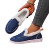 Botas de Neve de Inverno Grossas com Solado Grosso de Novo Tamanho Grande para Mulheres com Veludo e Pelo Grosso para Manter Aquecido Bolsa de Costura de Tamanho Grande Sapatos de Algodão Femininos