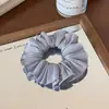 Scrunchie de Hilo Sedoso de Alta Calidad, Fluyente, Etiqueta Dorada de Lujo, Pequeño Elástico para el Cabello de Moda, Accesorio para el Cabello de Encaje Fruncido