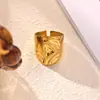 Anillo Cruzado de Acero Inoxidable Chapado en Oro de 18 Quilates, Estilo Nuevo Europeo y Americano, para Mujer, Versátil para el Uso Diario, Joyería de Anillo Abierto Simple y a la Moda
