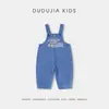 Pantalones de peto vaqueros para niños de Dudu Pantalones de bebé Estilo Otoño Pantalones largos para niños Pantalones casuales Ropa infantil para niñas Tendencia