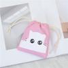 Mochila escolar de estilo coreano para estudiantes, mochila de lona de cinco piezas, mochila multifuncional para campus femenino con estampado de gato lindo