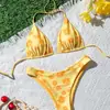 2027 Nuevo Traje de Baño Bikini de Dos Piezas Estilo Europeo y Americano para Vacaciones en la Playa Bikini Cruzado con Estampado de Amazon para Mujer