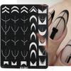 Placa de aço nova para nail art transfronteiriça Linhas geométricas francesas Irregular Sorriso Ferramentas de impressão para nail art em aço inoxidável