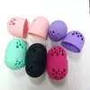 Estuche de Almacenamiento para Esponjas de Maquillaje, Esponja de Algodón para Maquillaje a Prueba de Polvo, Transpirable por Ambos Lados, Portátil, Cápsula Ovalada, Estuche Protector de Silicona, Hecho a Medida