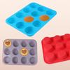 12 formas de bolo de silicone semicirculares de espessura uniforme molde criativo para assar lanches DIY bandeja redonda de silicone para assar