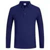 276 Algodão Piqué de Ilha 220g 32S Manga Longa Gola Polo Moda Casual de Negócios Simples Versátil Estampado