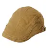 Comércio Exterior Aliexpress Cor Pura Europeia e Americana Linha Bordada Boné com Aba Chapéu de Pintor Casual Masculino Boina Britânica Retrô
