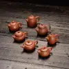 Mango de tetera de punta de dedo pieza de arena púrpura tetera pequeña olla de punta de dedo juego de té de kung fu té exquisito para los dedos mesa de té mini