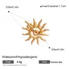 Juego de Joyería Colgante Redondo Hueco de Acero Inoxidable Sol Cadena para Clavícula de Moda Accesorios Versátiles de Lujo Ligero de Gama Alta para Mujeres