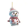 Muñeco de Nieve Navideño Lindo Dibujo Animado Colgante de Árbol de Navidad Plano 2D Decoración Navideña Transfronteriza Colgante de Coche Adorno de Producto Nuevo