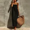2026 Nueva Moda de Otoño Ropa para Mujer Transfronteriza Europea y Americana Estilo Casual Vacacional Vestido de Tirantes Color Sólido Vestido Largo para Mujer