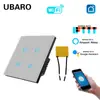 118 Interruptor inteligente WIFI padrão americano painel de interruptor de vidro temperado controle remoto Alexa voz interruptor de grafite