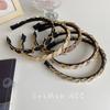 Diadema de Aleación Tejida con Cadena Estilo Coreano Calada con Borde Fino Textura de Haz de Cabello Grotto Sencilla Accesorios para el Cabello para Mujer