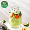 Pote de Vidro com Tampa Atacado Cozinha Grau Alimentício Garrafa de Armazenamento Pote Selado Transparente Pote de Armazenamento Pote para Armazenamento de Grãos Grossos
