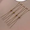 Pulseira Colar Corrente Osso de Cobra com Contas de Silicone Ajustável em Aço Inoxidável Corrente de Extensão Retrátil Acessórios para Joias DIY Atacado