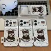 Funda para Teléfono con Etiqueta de Cachorro Bordada Compatible con iPhone 16 Pro Max Funda para Teléfono Apple 17 Funda de Transformación Instantánea Galvanizada