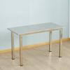 Mesa de comedor y silla de acero inoxidable para personal de cantina, comedor escolar, empresa, bar de aperitivos, mesa de comedor rectangular para 4 y 6 personas.