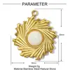 Flor de Piedra Natural Francesa Gota de Agua Diy Colgante de Acero de Titanio Geométrico Ovalado para Mujer Malachita Acero Inoxidable Joyería Colgante