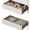 Caja de Almacenamiento Plegable para Ropa Interior, Organizador de Rejilla Tipo Cajón con Compartimentos para Sujetadores y Calcetines