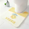 Alfombra de suelo antideslizante absorbente con lazo para uso doméstico, alfombrilla de pie en forma de U engrosada con mechones para baño y inodoro