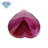 Anillo de corindón rojo de 8 quilates con forma de corazón de un solo agujero, piedra desnuda, rubí sintético rojo paloma perforado, gema Huagang