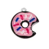Acrílico Colorido Donut Desenho Animado Cola Cremosa Pingente Chaveiro Acessórios Material Pingente Joias DIY Atacado