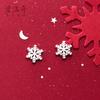 Nalan s925 Brincos de Prata Feminino Estilo Coreano Fresco Série de Natal Simples Seis Pétalas Floco de Neve Jóias de Orelha G4503