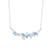 Collar de flor de glicinia de plata pura 999 para mujer, diseño de lujo ligero de alta gama, cadena para la clavícula con colgante de diamantes completos, cadena para el cuello moderna y versátil
