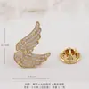 Broche Masculino de Asas de Anjo Feminino Luxo Leve High-End Micro-Incrustado Zircônia Lapela de Terno Fecho Antiderrapante