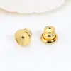 Tampões de Ouvido tipo Bala Anti-Queda, Antiderrapantes, Pontas de Orelha Banhadas a Ouro Real 18K, Brincos que Preservam a Cor, Tampões Fixos de Acessório DIY na Parte de Trás