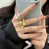 Anillo de Metal de Alta Gama con Sentido Francés, Pez Koi Chino Nuevo, Anillo Abierto Ins, Moda Vintage, Anillo Apilable para Mujeres