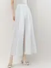 Pantalones de pierna ancha Miyake Verano para mujer Caída de tela Alto nivel Delgado Combinan con todo Casuales Cintura suelta Pantalones plisados Pantalones tipo falda holgados