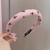 Diadema Rosa Estilo Onda Lunares para Mujer Diadema de Presión Superior Craneal Alta Temperamento Lazo Clips para el Cabello No Inclinación Cabeza Cara Pequeño Tocado