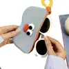 Bolsa Portátil de Silicone para Óculos, Estojo Protetor para Óculos de Sol em Cor Contrastante, Bolsa de Pendurar, Bolsa de Armazenamento para Estojo de Óculos, Design em Cor Contrastante
