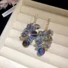 Brincos de Tarraxa com Franjas em Prata Europeus e Americanos Transfronteiriços com Strass e Zircônia Inlaid Niche Sensação de Alto Padrão Brinco Versátil para Vestidos de Noite e Trajes Formais Mulheres