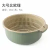 Cesta de plástico de doble capa para lavar verduras, cesta escurridora, lavabo para verduras, cesta para lavar frutas de cocina para el hogar, escurridor de verduras