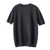 2023 outono e inverno novo gola redonda favo de mel malha suéter de caxemira manga curta masculina moda all-match cashmere malha camisa de fundo
