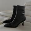 Botines Elegantes de Piel Genuina de Moda para Mujer 2025 Nuevos con Punta Fina y Tacón de Aguja Botas Cortas Elegantes de Moda