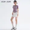 Ropa Deportiva de Yoga Tops para Mujer Talla Grande Verano Delgada para Exterior Correr Transpirable Secado Rápido Manga Corta Falda Traje de Fitness