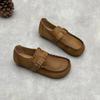 Zapatos Planos Artísticos Hechos a Mano de Piel Genuina, Estilo Primavera y Otoño, Mocasines Suaves Slip-On de Suela Plana, Zapatos Casuales Versátiles de Piel de Vaca para Mujer
