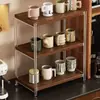 Porta-copos de mesa, organizador de copos de várias camadas, rack de armazenamento e exposição para xícaras de chá e café em aparador e bancada